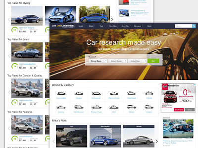 The Car Connection - Home Page Redesign automotive cars ui ux web