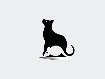 True Friend Adventure adventure cat monochrome mouse negativespace simple