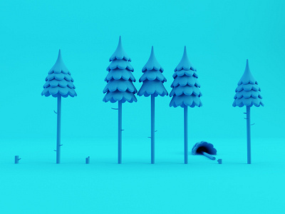 Blue forest 3d c4d cinema 4d