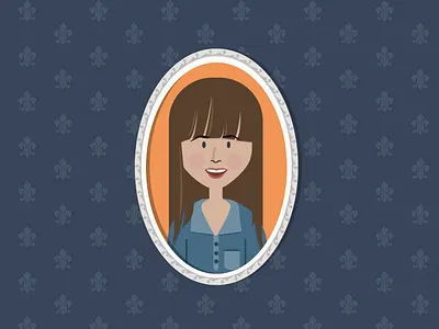 Me (-ish) avatar face flat frame girl illustration picture frame