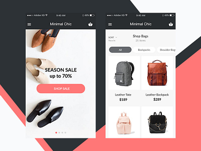 Minimal Chic adobe experience adobe xd e commerce e shop fashion free freebie minimal ui ui kit ux xd