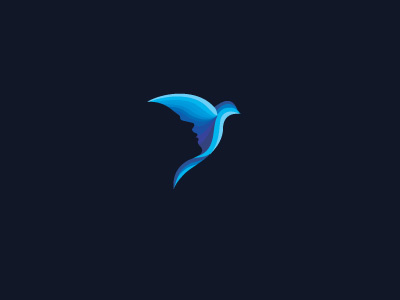 Freedream bird dream human logo modern negativespace simple