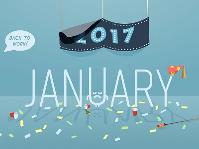 January Blues blues illustration january sad vector