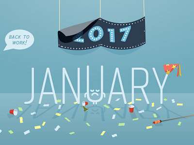 January Blues blues illustration january sad vector