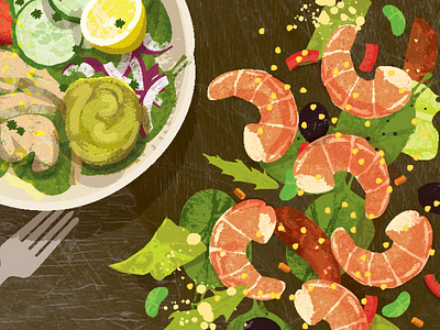 Shrimp Salad Illustration adobe illustrator branding food illustration graphic design salad shrimp