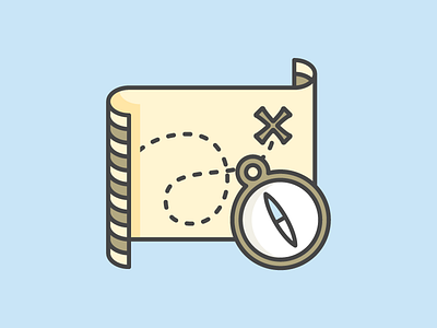 Treasure Map compass icon icons illustration map navigate treasure vector