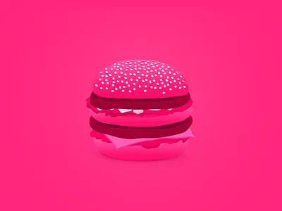 Pink Mac big mac bread burger concept food illustration mcdonalds