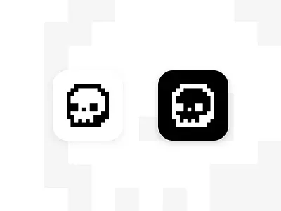 Black Ops Identity app icon branding icon identity logo pixel pixel art skull