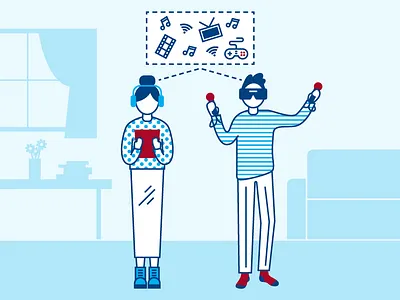 Playing Games illustration people vector