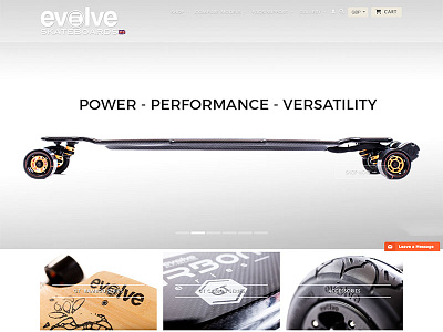 Evolve design ecommerce shopify skateboards sports webdesign website