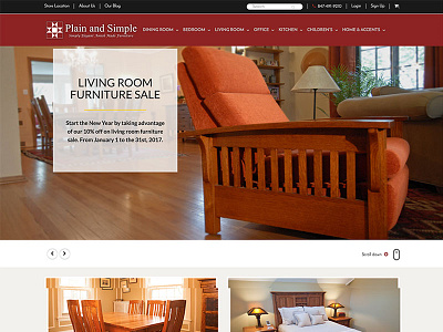 Plain And Simple Amish Furniture design ecommerce furniture shopify webdesign webpage website