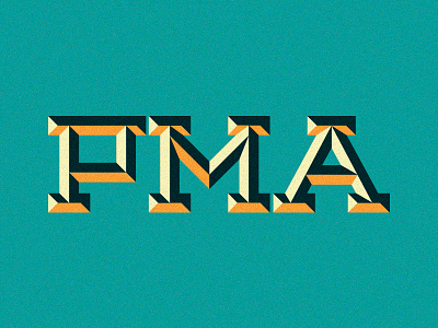 PMA acronym bevel colors letters pma positive vibes typography