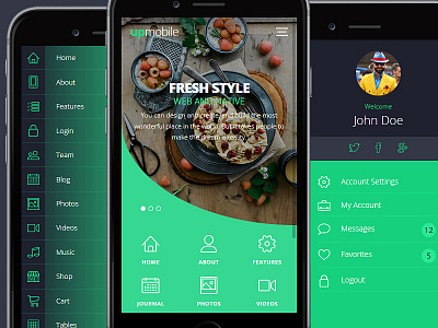 Upmobile menus mobile app design mobile design mobile menu mobile template mobile website