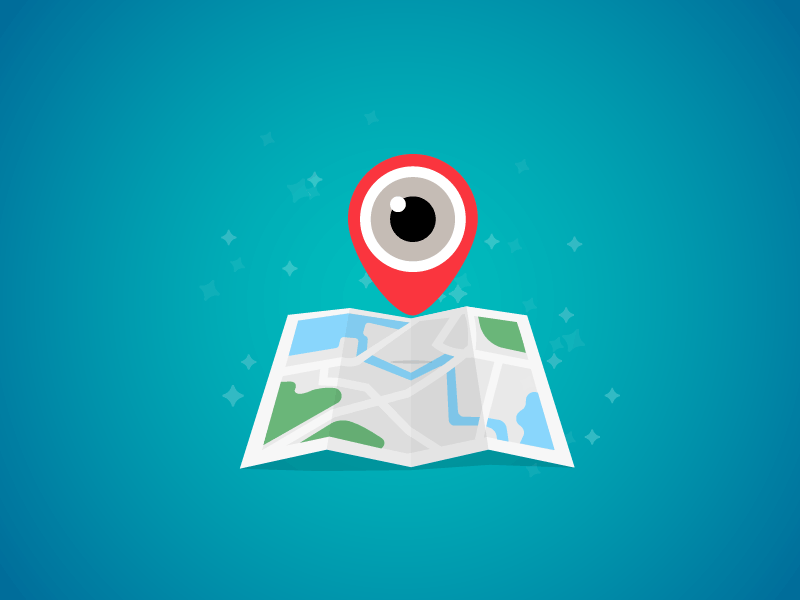 Location Animation after effects animation dribbble eye flat flat design gif illustration location map webkul