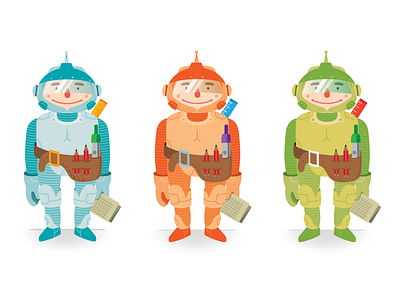 Droid_character design_color versions character design droid flat illustration robot vector