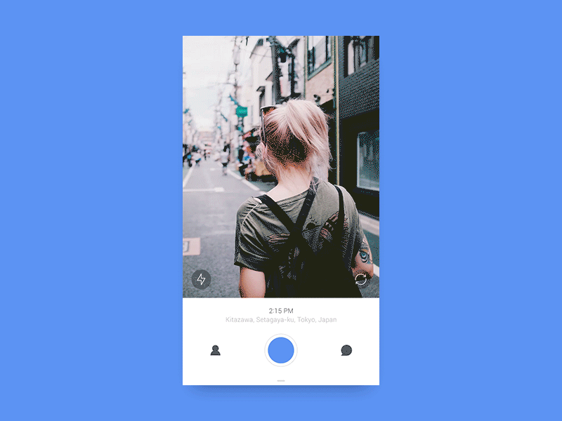 Camera UI & Interaction app camera clean gif image interaction light message photo send simple social