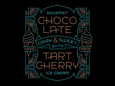 Tasty Tasty border ice cream lettering sweet wavy