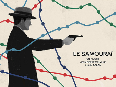 Le Samourai 60s alain delon film le samourai metro movie movie poster