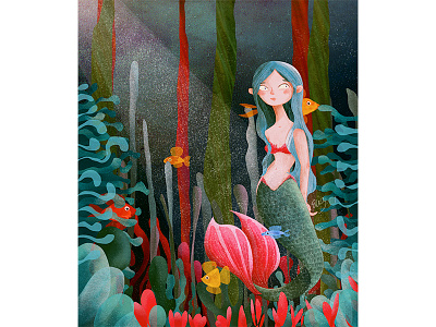 BTATO Mermaid betato blue hair btato deep eliz fish illustration mermaid ocean ps sea sirena