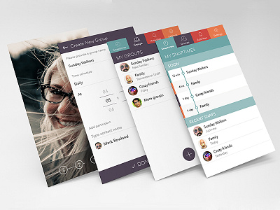 Snaptime app colorful group photo snaptime timer ui ux