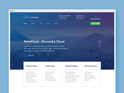 Landing Page for a Cloud Company cloud gradient header hosting landing mountains page web