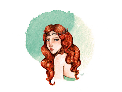 Ginger betato btato crown eliz freckles ginger girl loopback orange redhair redhead watercolor