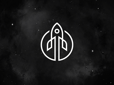 Rocket - Opt 2 abstract stroke app web ui astronomy outer brand branding dynamic motion earth planet elegant luxury fly flying line monoline logo identity rocket spacecraft smart creative