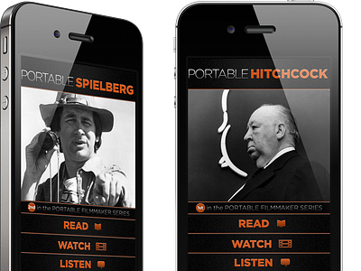 Portable Filmmaker screens iphone movies ui design user interface