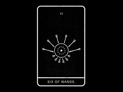 Six of Wands. accomplishment ace black medal minimal six star tarot triumph victory wands white