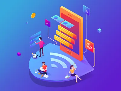 Wifi Manager For The New Illustration illustration isometric loading manager page wifi