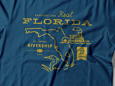 St. Johns Rivership Souvenir tshirt florida logo paddlewheeler ship st. johns tshirt