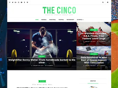 Cinco - Multi-Concept Blog & Magazine WordPress Theme beauty blog blogger creative fashion blog food instagram lifstyle personal responsive simple magazine video