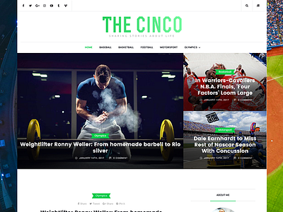 Cinco - Multi-Concept Blog & Magazine WordPress Theme beauty blog blogger creative fashion blog food instagram lifstyle personal responsive simple magazine video