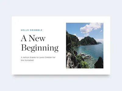 First Shot card card exploration first shot hello minimal typography ui