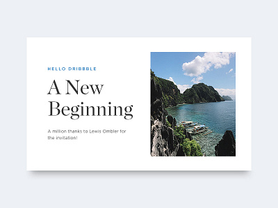 First Shot card card exploration first shot hello minimal typography ui