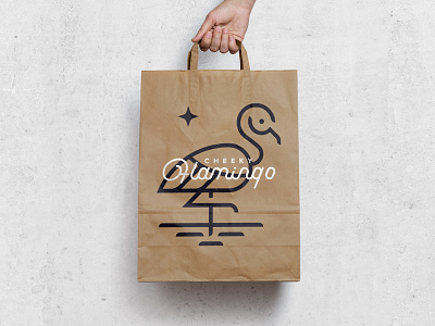 Cheeky Flamingo Branding animal bird branding custom type fashion flamingo line logo monoline