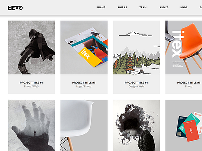 Mevo - Creative Responsive WordPress Theme clean creative design freelancer gallery minimal multipurpose one page photography photos portfolio