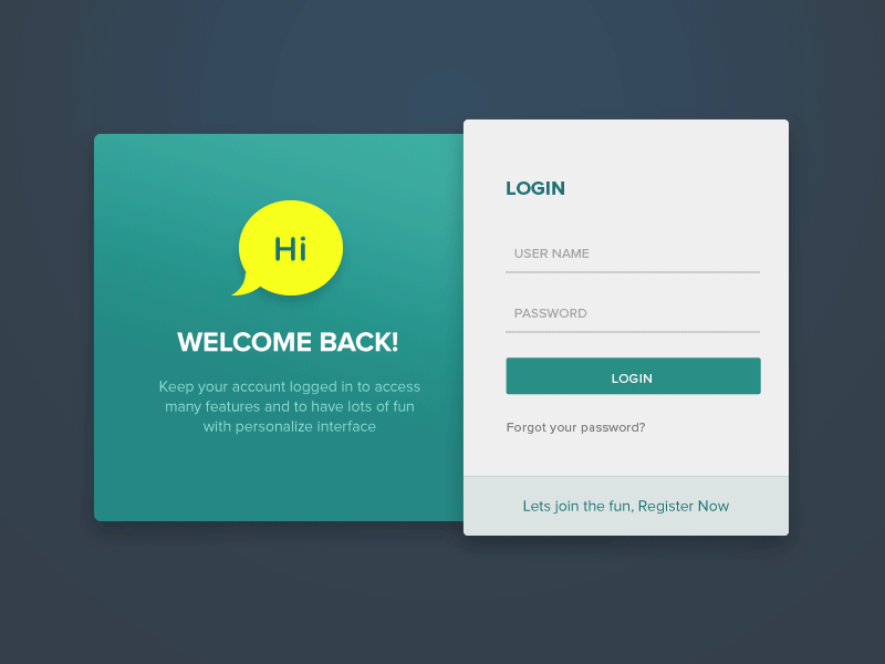 Daily UI challenge #001 — Login animation daily ui design gif interaction design login motion graphics sign in sign up splash ui welcome