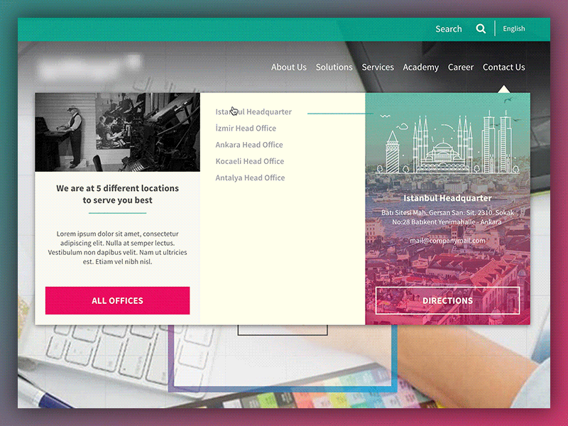 Menu Interactions animation gradient interactions line icon megamenu menu