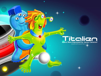 Titalien alien iiiustration space titanic