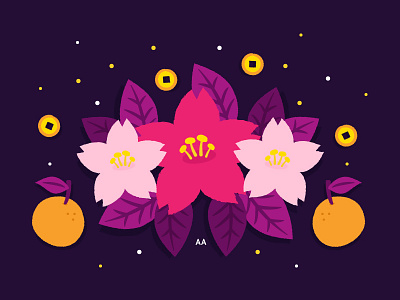Icon - Chinese New Year celebration chinese new year cny flower oranges sakura