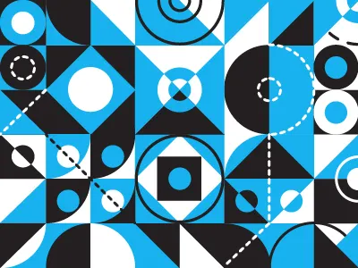 Modernist Pattern. cyan destructive destructivism illustration modernism modernist pattern