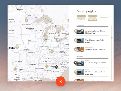 Map drawer drawer filter map travel