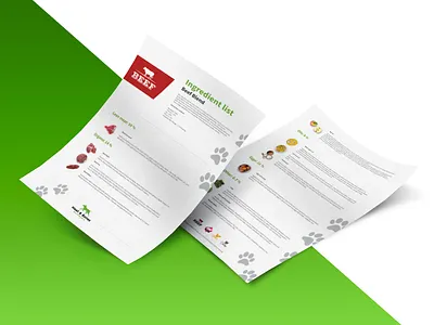 Meat&Bones - Ingredient List beef dogs flyer food ingredient list leaflet list meatbones raw