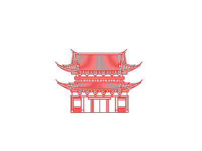 Tokyo - Sensō-ji icon line art senso ji tokyo vector