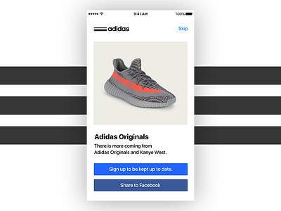 Adidas - 010 adidas app challenge daily dailyui ho chi minh share ui welcome yeezy