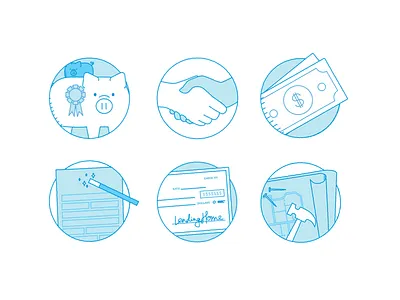 Spot illustrations blue illustration money mortgage pig real estate spot illustration