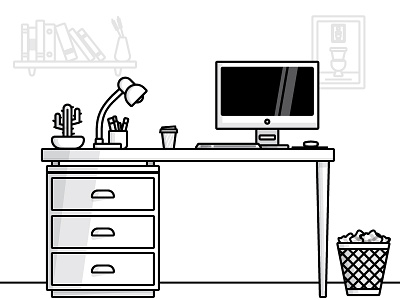 Work space bw desk office work space