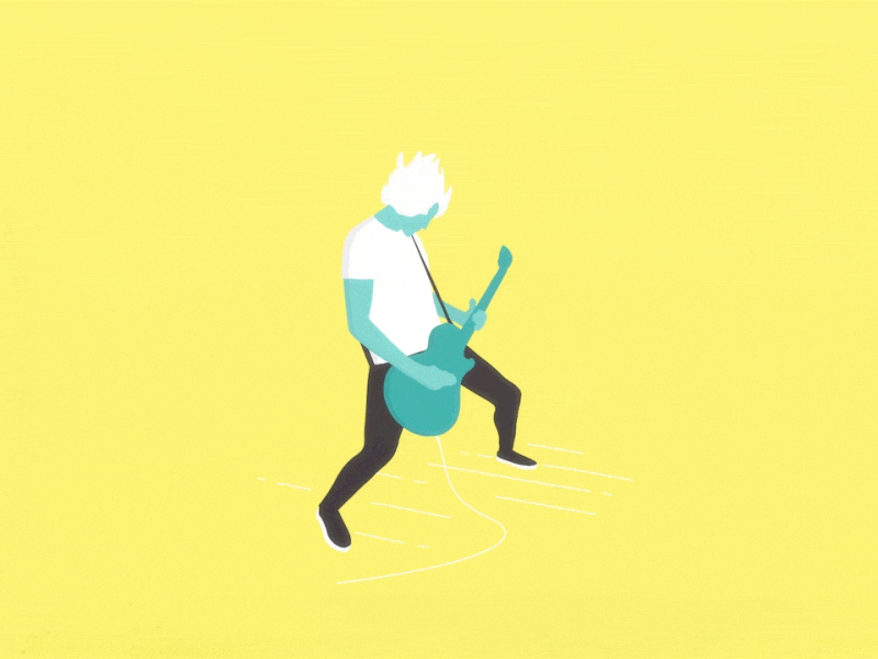 Rock'n'Roll cel animation frame by frame gif guitarist handmade heavy metal loop minimal rocknroll