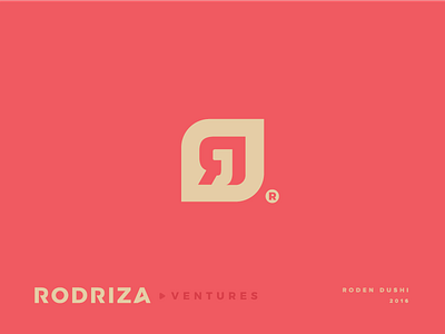 Rodriza Ventures (RJ) brand book design jr rj r logotype mark symbol logo mark logotype identity monogram logo lettering roden design dushi rodriza group ventures smart media travel strong top companies business typography unique top unique brand branding srtong